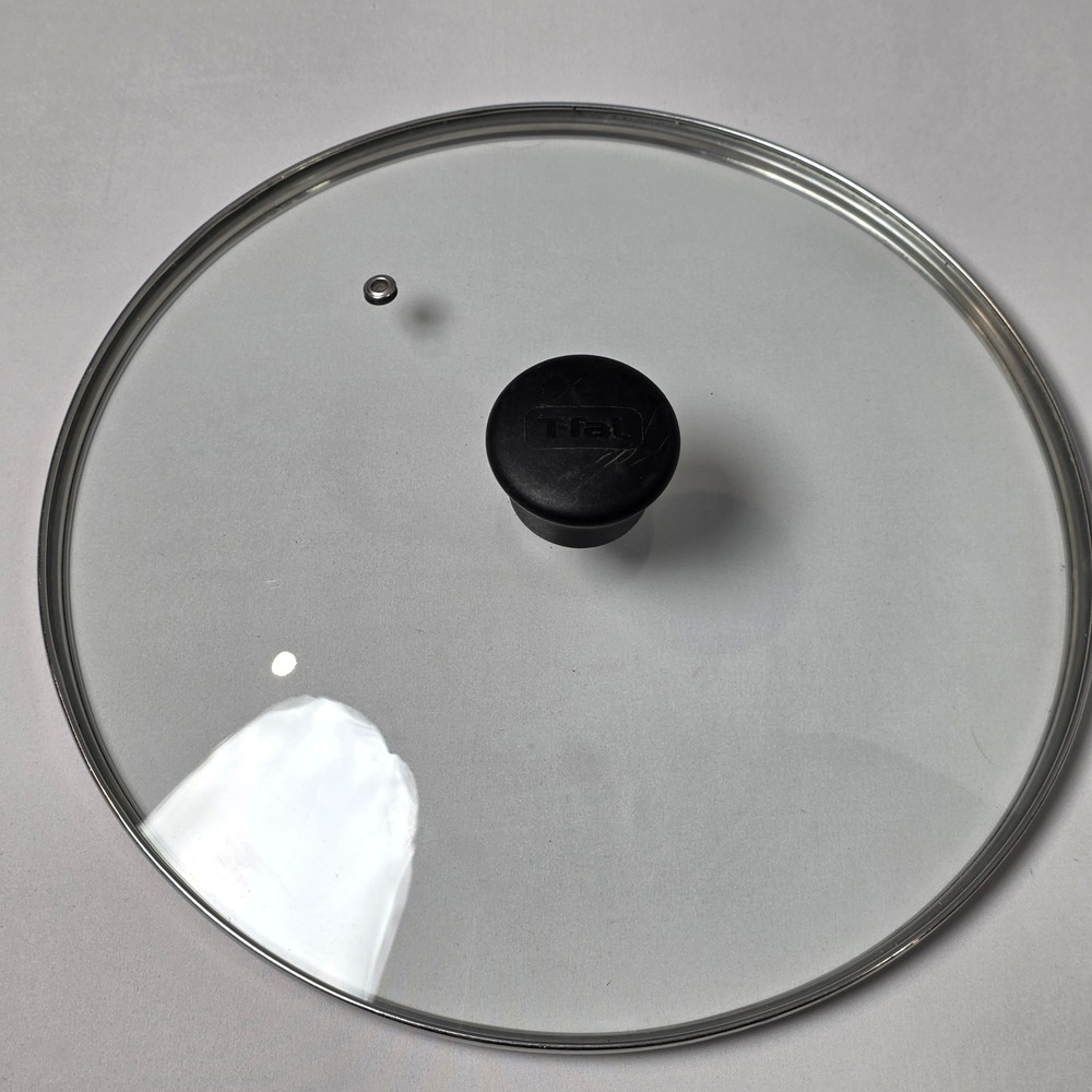 T-fal‎ 12" Glass Lid Replacement w/ Steam Vent Stainless Steel Rim Black Handle